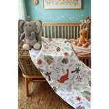 Salvia Dione Çok Amaçlı Müslin Örtü - 60X95 3 Katlı Müslin Pamuk Unisex - Hayvan Desenli Müslin Bebek Battaniyesi - doğan si - Çok Renkli