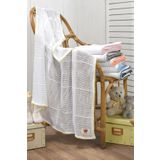 Salvia Dione Örgü Nefes Alabilen 110x90 Cm Bebek Battaniyesi Cellular Beyaz - Turuncu Beyaz-Turuncu 110 x 90