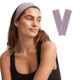 SALVIA DIONE Saç Bandı 2 li Kadın Erkek Spor Elastik Kaymaz İnce Esnek Likralı Pamuk Kadın Saç Bandı Bandana Unisex Fitness Makyaj Cilt Yüz Yoga Pilates Koşu Sporcu Saç Bandı Seti (Lila, Standart)