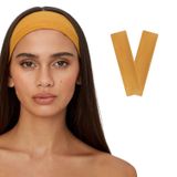 SALVIA DIONE Saç Bandı 2 li Kadın Erkek Spor Elastik Kaymaz İnce Esnek Likralı Pamuk Kadın Saç Bandı Bandana Unisex Fitness Makyaj Cilt Yüz Yoga Pilates Koşu Sporcu Saç Bandı Seti (Mango Sarısı, Standart)