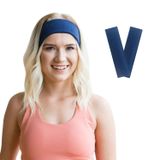 SALVIA DIONE Saç Bandı 2 li Kadın Erkek Spor Elastik Kaymaz İnce Esnek Likralı Pamuk Kadın Saç Bandı Bandana Unisex Fitness Makyaj Cilt Yüz Yoga Pilates Koşu Sporcu Saç Bandı Seti (Petrol Mavisi, Standart)