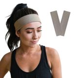 SALVIA DIONE Saç Bandı 2 li Kadın Erkek Spor Elastik Kaymaz İnce Esnek Likralı Pamuk Kadın Saç Bandı Bandana Unisex Fitness Makyaj Cilt Yüz Yoga Pilates Koşu Sporcu Saç Bandı Seti (Sütlü Kahve, Standart)