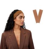 SALVIA DIONE Saç Bandı 2 li Kadın Erkek Spor Elastik Kaymaz İnce Esnek Likralı Pamuk Kadın Saç Bandı Bandana Unisex Fitness Makyaj Cilt Yüz Yoga Pilates Koşu Sporcu Saç Bandı Seti (Tarçın, Standart)