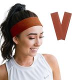 SALVIA DIONE Saç Bandı 2 li Kadın Erkek Spor Elastik Kaymaz İnce Esnek Likralı Pamuk Kadın Saç Bandı Bandana Unisex Fitness Makyaj Cilt Yüz Yoga Pilates Koşu Sporcu Saç Bandı Seti (Yanık Turuncu, Standart)