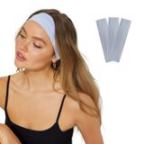 SALVIA DIONE Saç Bandı 3lü Kadın Erkek Spor Elastik Kaymaz İnce Esnek Likralı Pamuk Kadın Saç Bandı Bandana Unisex Fitness Makyaj Cilt Yüz Yoga Pilates Bisiklet Koşu Sporcu Saç Bandı Seti (Buz Mavisi, Standart)