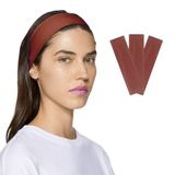 SALVIA DIONE Saç Bandı 3lü Kadın Erkek Spor Elastik Kaymaz İnce Esnek Likralı Pamuk Kadın Saç Bandı Bandana Unisex Fitness Makyaj Cilt Yüz Yoga Pilates Bisiklet Koşu Sporcu Saç Bandı Seti (Kahve, Standart)