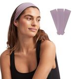 SALVIA DIONE Saç Bandı 3lü Kadın Erkek Spor Elastik Kaymaz İnce Esnek Likralı Pamuk Kadın Saç Bandı Bandana Unisex Fitness Makyaj Cilt Yüz Yoga Pilates Bisiklet Koşu Sporcu Saç Bandı Seti (Lila, Standart)