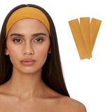 SALVIA DIONE Saç Bandı 3lü Kadın Erkek Spor Elastik Kaymaz İnce Esnek Likralı Pamuk Kadın Saç Bandı Bandana Unisex Fitness Makyaj Cilt Yüz Yoga Pilates Bisiklet Koşu Sporcu Saç Bandı Seti (Mango Sarısı, Standart)