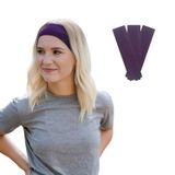 SALVIA DIONE Saç Bandı 3lü Kadın Erkek Spor Elastik Kaymaz İnce Esnek Likralı Pamuk Kadın Saç Bandı Bandana Unisex Fitness Makyaj Cilt Yüz Yoga Pilates Bisiklet Koşu Sporcu Saç Bandı Seti (Mor, Standart)