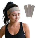 SALVIA DIONE Saç Bandı 3lü Kadın Erkek Spor Elastik Kaymaz İnce Esnek Likralı Pamuk Kadın Saç Bandı Bandana Unisex Fitness Makyaj Cilt Yüz Yoga Pilates Bisiklet Koşu Sporcu Saç Bandı Seti (Sütlü Kahve, Standart)