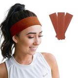 SALVIA DIONE Saç Bandı 3lü Kadın Erkek Spor Elastik Kaymaz İnce Esnek Likralı Pamuk Kadın Saç Bandı Bandana Unisex Fitness Makyaj Cilt Yüz Yoga Pilates Bisiklet Koşu Sporcu Saç Bandı Seti (Yanık Turuncu, Standart)