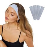 SALVIA DIONE Saç Bandı 4lü Kadın Erkek Spor Elastik Kaymaz İnce Esnek Likralı Pamuk Kadın Saç Bandı Bandana Unisex Fitness Makyaj Cilt Yüz Yoga Pilates Koşu Sporcu Saç Bandı Seti (Buz Mavisi, Standart)