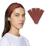 SALVIA DIONE Saç Bandı 4lü Kadın Erkek Spor Elastik Kaymaz İnce Esnek Likralı Pamuk Kadın Saç Bandı Bandana Unisex Fitness Makyaj Cilt Yüz Yoga Pilates Koşu Sporcu Saç Bandı Seti (Kahve, Standart)