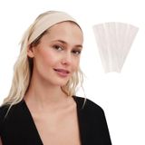 SALVIA DIONE Saç Bandı 4lü Kadın Erkek Spor Elastik Kaymaz İnce Esnek Likralı Pamuk Kadın Saç Bandı Bandana Unisex Fitness Makyaj Cilt Yüz Yoga Pilates Koşu Sporcu Saç Bandı Seti (Krem, Standart)