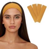 SALVIA DIONE Saç Bandı 4lü Kadın Erkek Spor Elastik Kaymaz İnce Esnek Likralı Pamuk Kadın Saç Bandı Bandana Unisex Fitness Makyaj Cilt Yüz Yoga Pilates Koşu Sporcu Saç Bandı Seti (Mango Sarısı, Standart)
