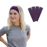 SALVIA DIONE Saç Bandı 4lü Kadın Erkek Spor Elastik Kaymaz İnce Esnek Likralı Pamuk Kadın Saç Bandı Bandana Unisex Fitness Makyaj Cilt Yüz Yoga Pilates Koşu Sporcu Saç Bandı Seti (Mor, Standart)