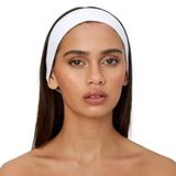 SALVIA DIONE Saç Bandı - Elastik Kaymaz İnce Esnek Pamuk Emici Kadın Saç Bandı Bandana, Unisex Spa Koşu Dans Yoga Pilates Bisiklet Fitness Saç Ter Bandı Kafabandı (Beyaz, Standart)