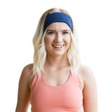 SALVIA DIONE Saç Bandı Kadın Erkek Spor Elastik Kaymaz İnce Esnek Likralı Pamuk Kadın Saç Bandı Bandana Unisex Fitness Makyaj Cilt Yüz Yoga Pilates Bisiklet Koşu Sporcu Saç Bandı (Petrol Mavisi, Standart)