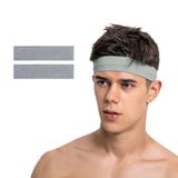 SALVIA DIONE Spor Saç Bandı 2li Sporcu Erkek Kafa Bandı Headband Tenis Gym Ter Bantı Fitness Saç Bantları Yoga Crossfit Bisiklet Koşu Canlı İddia Yürüyüş Erkekler Süper Lig Penye Esnek Saç Bantı (Gri, Standart)