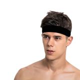 SALVIA DIONE Spor Saç Bandı Sporcu Erkek Kafa Bandı Headband Tenis Gym Ter Bantı Fitness Saç Bantları Yoga Crossfit Bisiklet Koşu Yürüyüş Erkekler İçin Süper Lig Penye Esnek Canlı İddia Saç Bantı (Siyah, Standart)