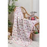 Salvia Dione%100 Pamuk Müslin Çocuk Battaniyesi Çok Amaçlı Örtü Pembe 75 X 75 Cm Bigi Pembe 75 x 75 (Yenidoğan ve Prematüre Bebekler İçinde Uygundur.)