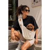 Salya Store Köpek Ana Kucağı Taşıma Çantası, Ayarlanabilir Askı, 0-6kg Köpekler Için - Bej