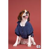 salya store Köpek Kıyafeti - Indigo Aerobin Kadife Köpek Montu