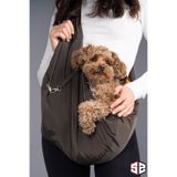 salya store Peluş astarlı haki renk köpek ana kucağı taşıma çantası 0-8kg