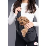 salya store Peluş astarlı siyah renk köpek ana kucağı taşıma çantası 0-8kg