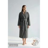 Şalyaka Bornoz Antrasit %100 Pamuk Unisex Spa Için Ideal Kadın/Erkek