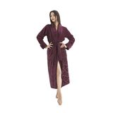 Şalyaka Jakarlı%100 Cotton Bayan Bornozu BORDO M