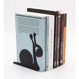 Salyangoz Figürlü Metal Kitap Desteği - Kitap Tutucu - Ev ve Ofis Dekoratif Aksesuar(2 Li Set) Siyah