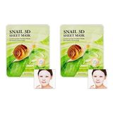 Salyangoz Salgısı Özü Içeren Nemlendirici 3D Yaprak Maske Snail 3D Sheet Mask 2li Paket - Option-1