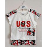 Sam 2 Only Körüklü Kamuflaj Bebek Alt Üst Şortlu Takım Unisex - 6 Ay - Beyaz - Gri - Kırmızı - Siyah