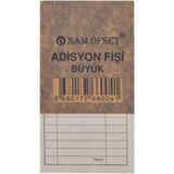 Sam Adisyon Fişi Büyük Boy (9X16,5 Cm) 100 Yapraklı Numaratörlü 36 Adet Adisyon Fişi Büyük Boy 36