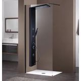 Sam Banyo Fırat Black Style Duş Paneli, Siyah, Yağmurlama Başlıklı, El Duşu ve Askı Aparatı Dahil, Çok Fonksiyonlu Banyo Sistemi