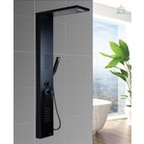 Sam Niagara Black Stayle Duş Paneli,Duş Sistemi ile El Duşu, Paslanmaz Çelik Yağmur Duş Başlığı ve Banyo Musluklu Kabin
