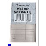 sam ofset Mini Cep Adisyon Fişi 7x11 Cm Boyutlarında 100 Yapraklı Numaratörlü (24'LÜ PAKET) 24 Adet