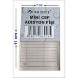 Sam Ofset Mini Cep Adisyon Fişi, Adisyon Defteri 7X11 cm 100 Yapraklı Numaralı - 36 Adet (3 Düzine)