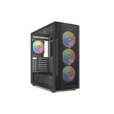 Sama S40BK Black, H700BK 700W, 80 Plus, Tempered Glass Panel, Mesh Ön Panel, Type-C, 4X120MM Argb Fa