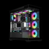 Sama SV01BK Black, B750BK 750W, 80+ Bronze, Pcıe 5.1, Atx3.1, Tempered Glass Panel, Panoramic Tasarım, Type-C, 4X120MM Argb Fan, Atx, Gamıng Kasa - YOK