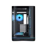 SAMA V62BK Black, B850BK 850W, 80+ Bronze, PCIE 5.1, ATX3.1, Tempered Glass Panel, Panoramic Tasarım, Type-C, 7x120mm ARGB INFINITY Fan, ATX, GAMING KASA