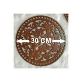 şamaksesuar (2 ADET) Desenli Ahşap 3 Mm Mdf Sepet Tepsi Tabanı 30 Cm Çapı ( Kahverengi Tek Yüz)