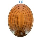 şamaksesuar Ahşap 3 Mm Mdf Oval Elips Sepet Tepsi Tabanı Ceviz Tek Yüz 5'li