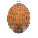şamaksesuar Ahşap 3 Mm Mdf Oval Elips Sepet Tepsi Tabanı Ceviz Tek Yüz 5'li