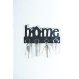 şamaksesuar Home Ahşap Duvar Dekoru Anahtar Askısı ( SİYAH & BEYAZ ) ( 17 X 9 CM )