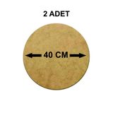 şamaksesuar Supla Levha ( 2 Adet ) 3 MM Ham Mdf 40 Cm Çap Yuvarlak Servis Altı Supla