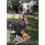Samanta-Çok fonksiyonlu Kedi Köpek Taşıma Çantası/minderi-Terletmez keten kumaş içi dolgulu fermuarlı 80x50 cm (Denim)