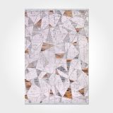 Samantha Gri Geometrik Modern Geometrik Etnik Desenli Boho Makinada Yıkanabilir Hafif Hav Toz Vermez Leke Tutmaz Kaymaz Taban Dijital Makine Baskı Halı Oturma Odası Salon Yolluk Koridor Mutfak Halısı