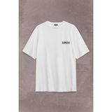 Samcro Sons Of Anarchy Anarşi Dizi Film Motosiklet Sırt Ön Baskılı Oversize Tişört Unisex T-Shirt Beyaz XL